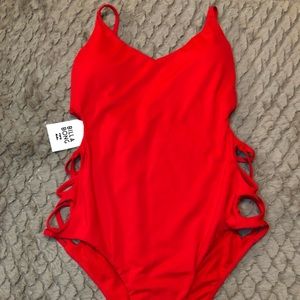 Billabong sol searcher red one piece bathing suit
